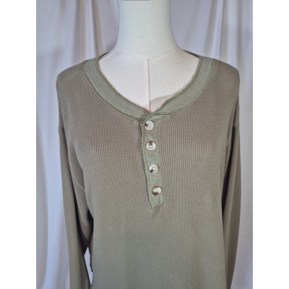 Natural Life Cotton Green Long Sleeve Thermal Top Small - Picture 3 of 8